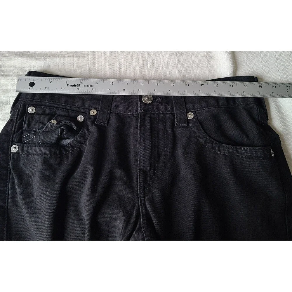 True Religion Straight Black Jeans Men's 30x32 USA Fabric Mexico Flap Pocket